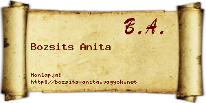 Bozsits Anita névjegykártya